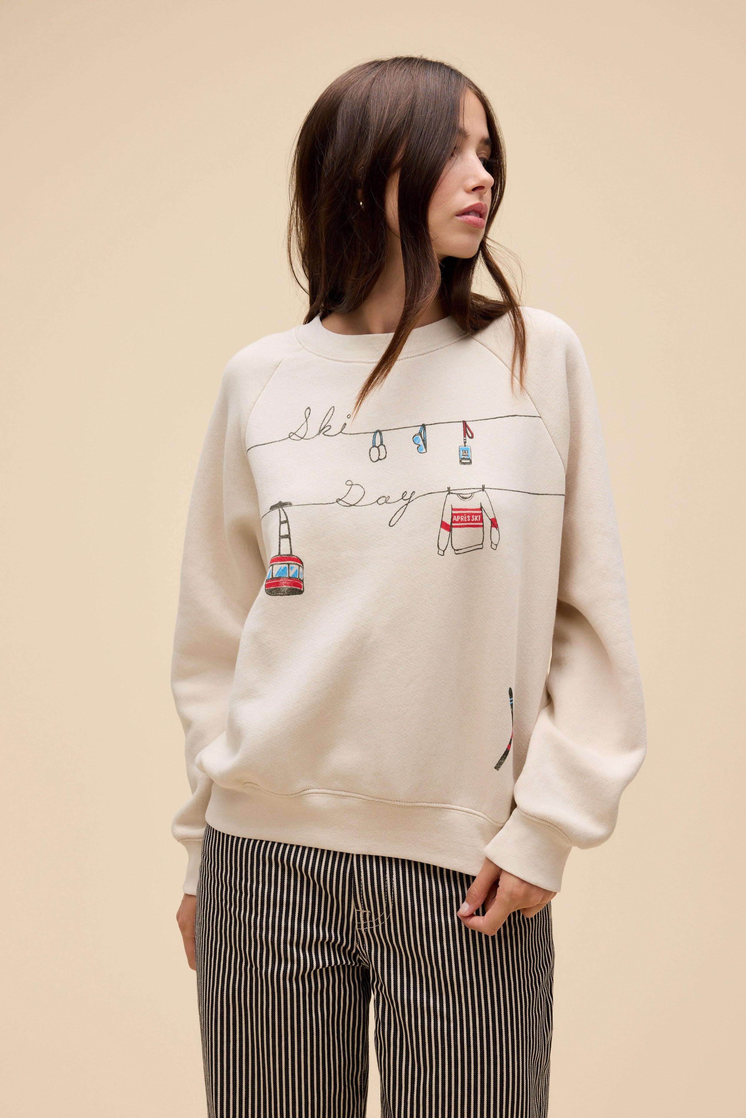 Ski Day Shrunken Raglan Sweatshirt | Daydreamer