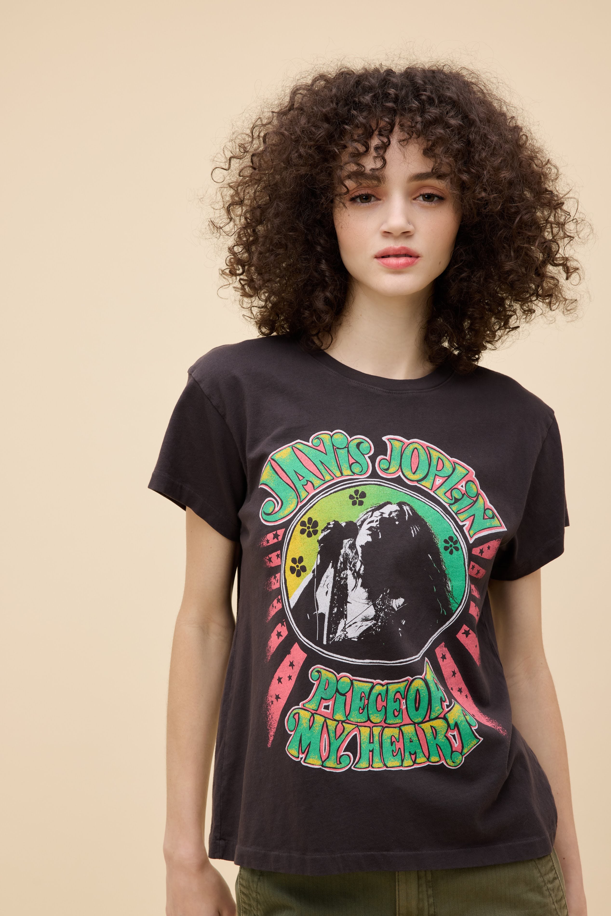 売れ筋商品|||デイドリーマー カットソー トップス レディース Women's Green Janis Joplin Graphic Tour T-Shirt Green T1360JOP653_JANISJOPLINPIECEOF
