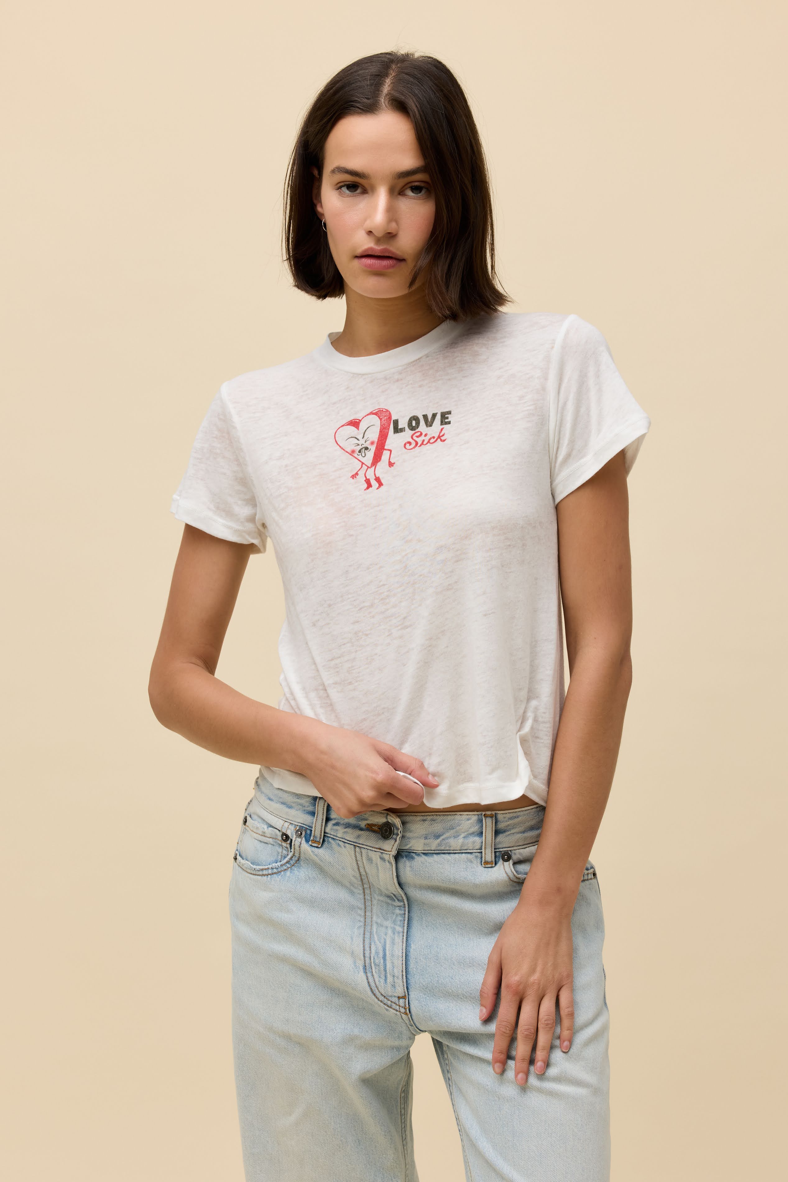 Love Sick Heart Burnout Vintage Tee– Daydreamer