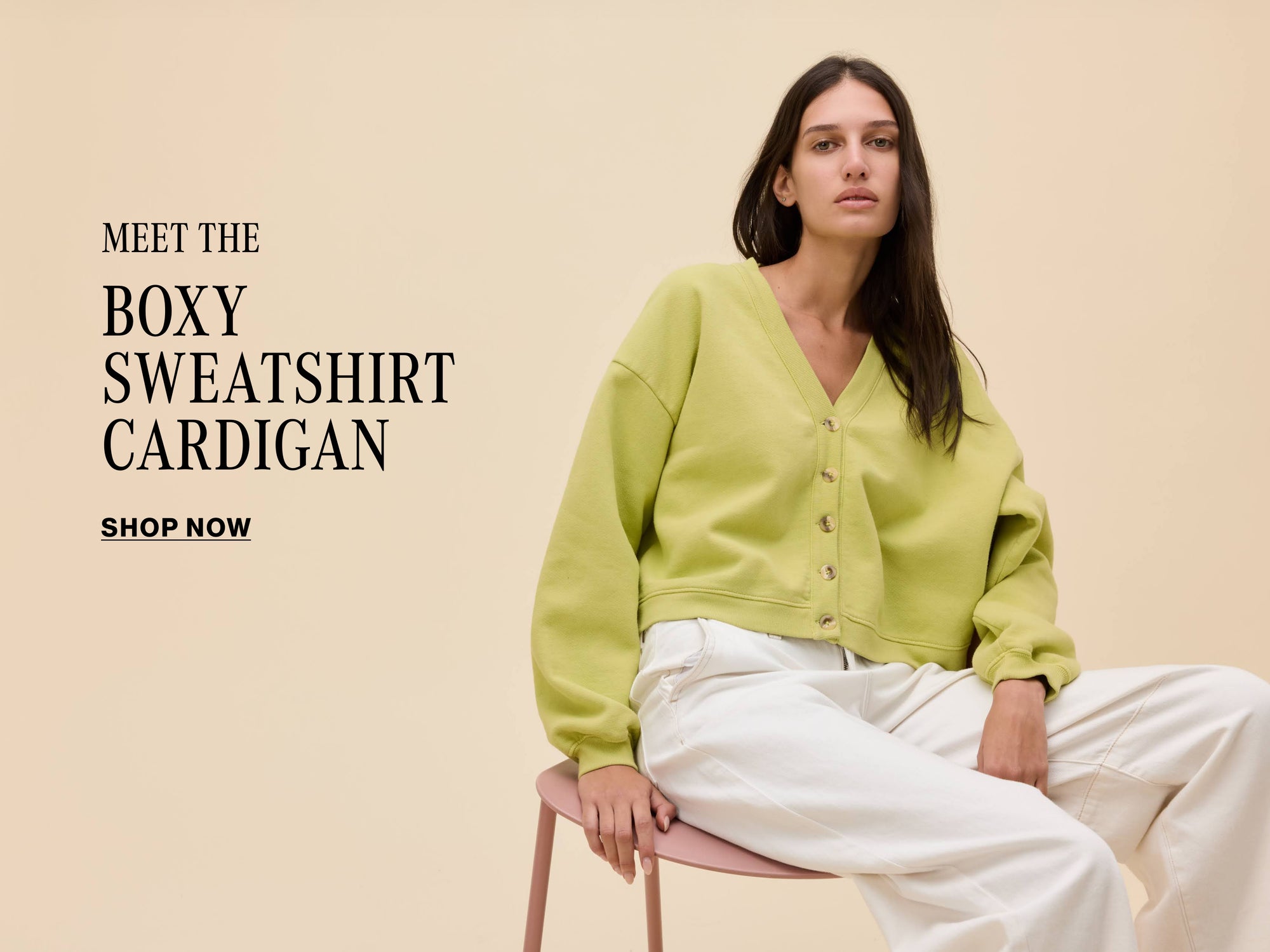 Shop the new Boxy Sweatshirt Cardigan