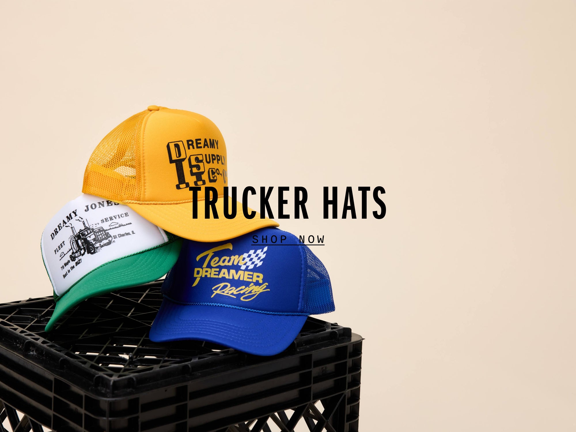 Shop new trucker hats at Daydreamer