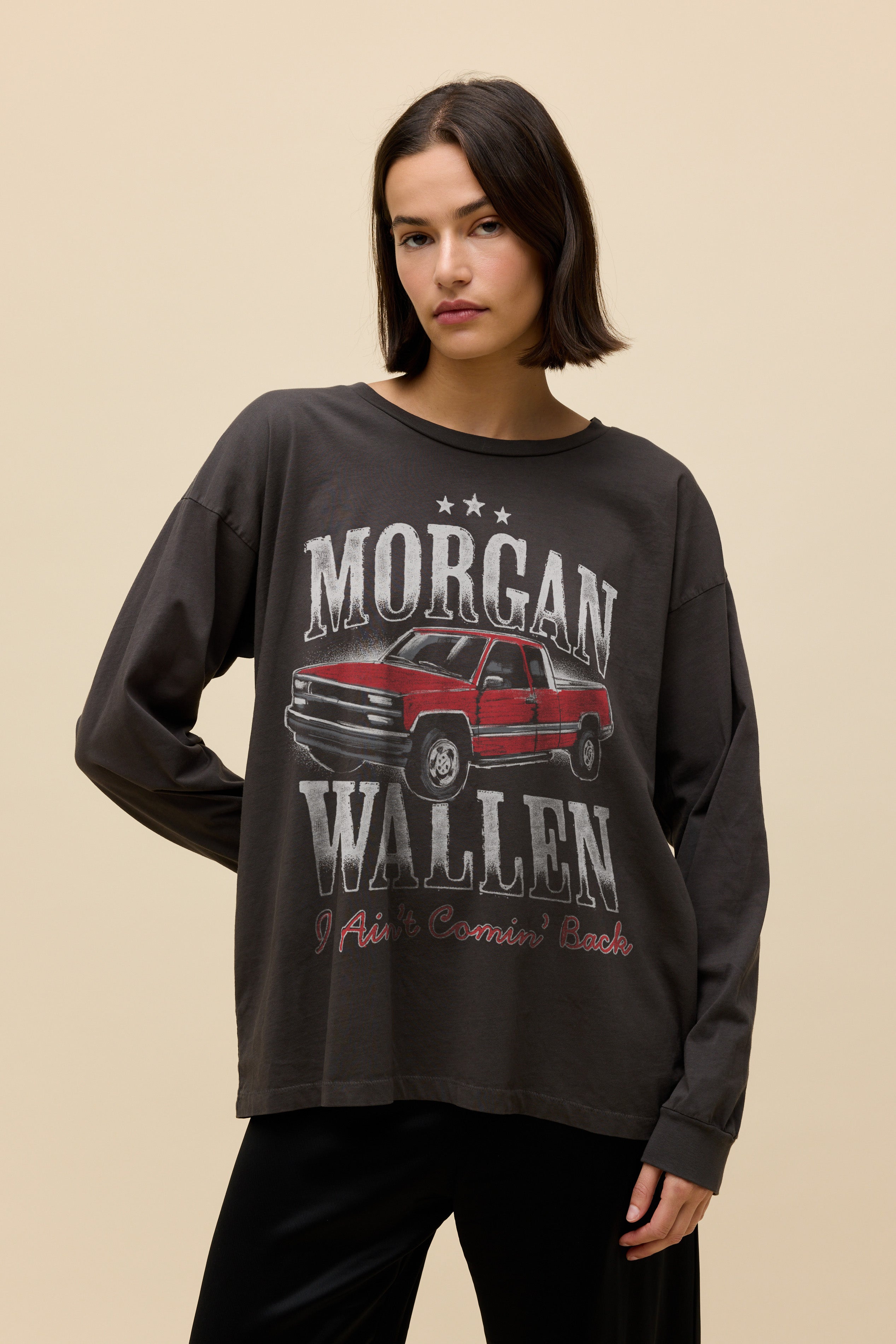 Morgan Wallen Ain't Coming Back Merch Long Sleeve in Black | 100% ...