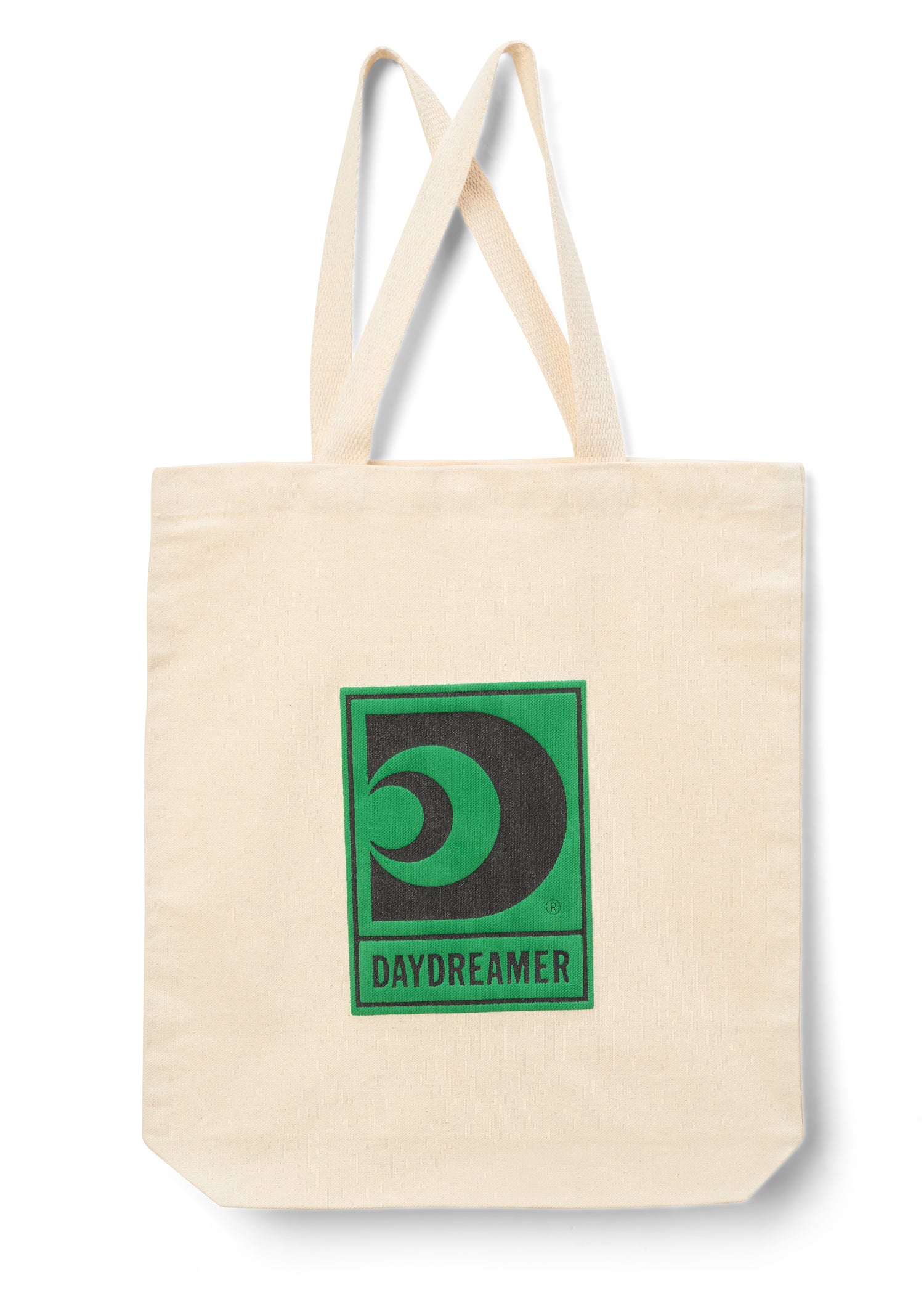 CANVAS TOTE WITH GREEN DAYDREAMER LOGO IN CENTER