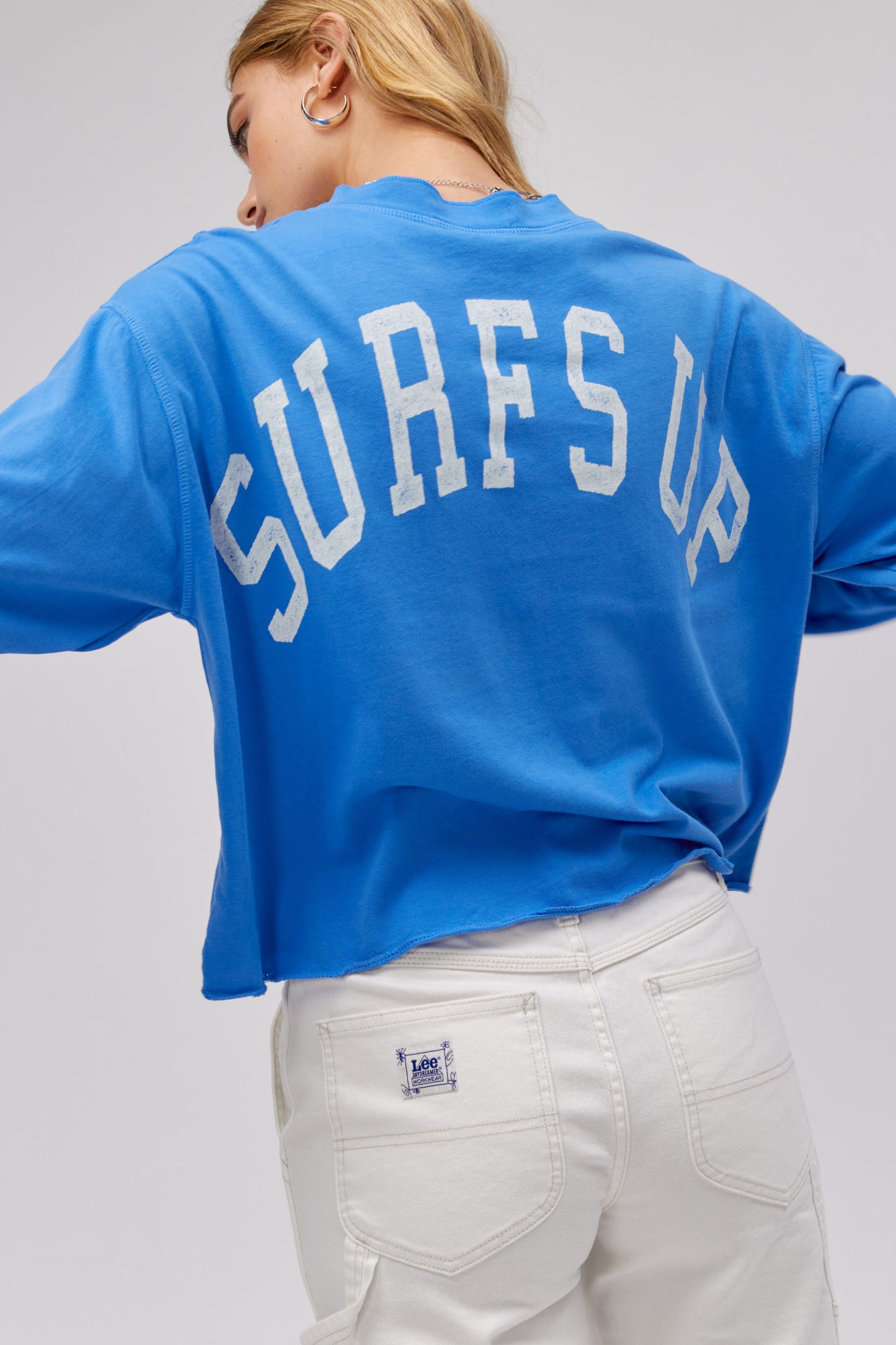 blue surfs up shirt back