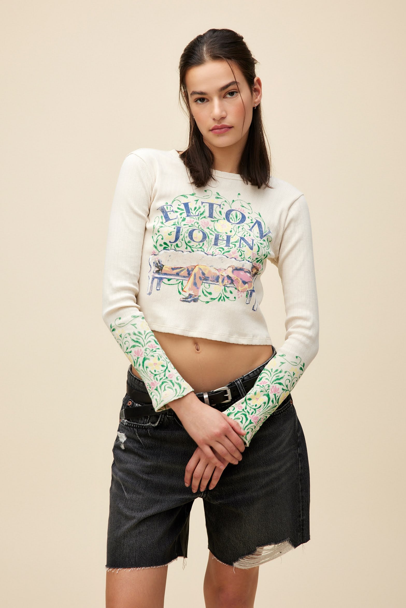 【CPGN STUDIO】24FW★ DTP Butterflower Long Sleeve Elton John Floral Pointelle Long Sleeve | Daydreamer