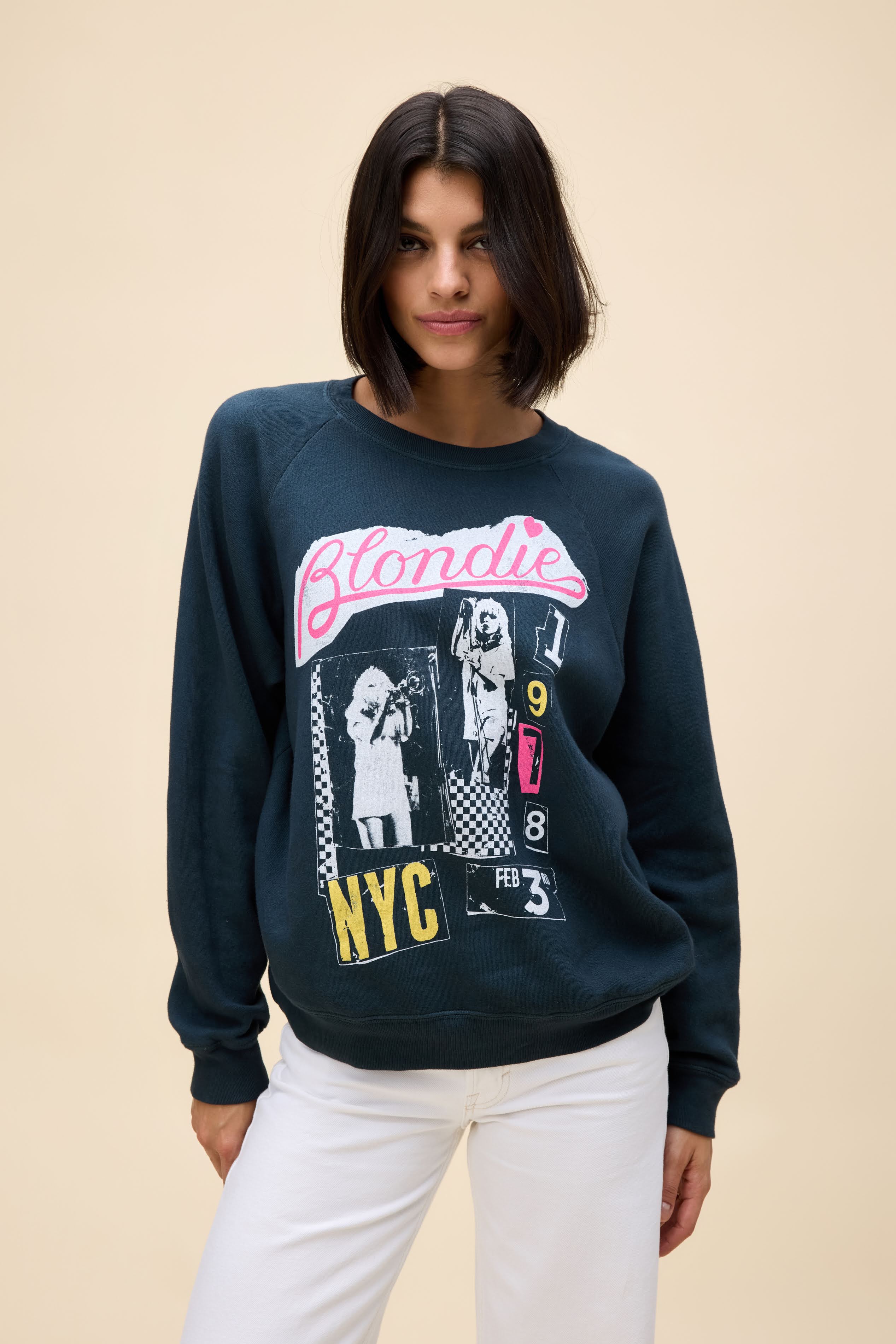 Blondie Valentine Collage Vintage Raglan Sweatshirt