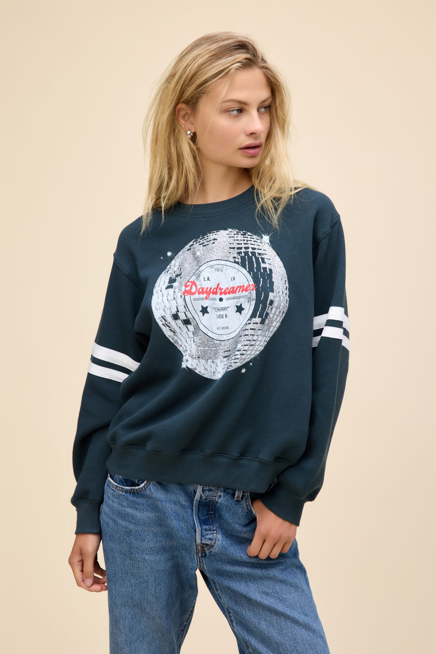 Daydreamer Disco Ball Varsity Sweatshirt Daydreamer