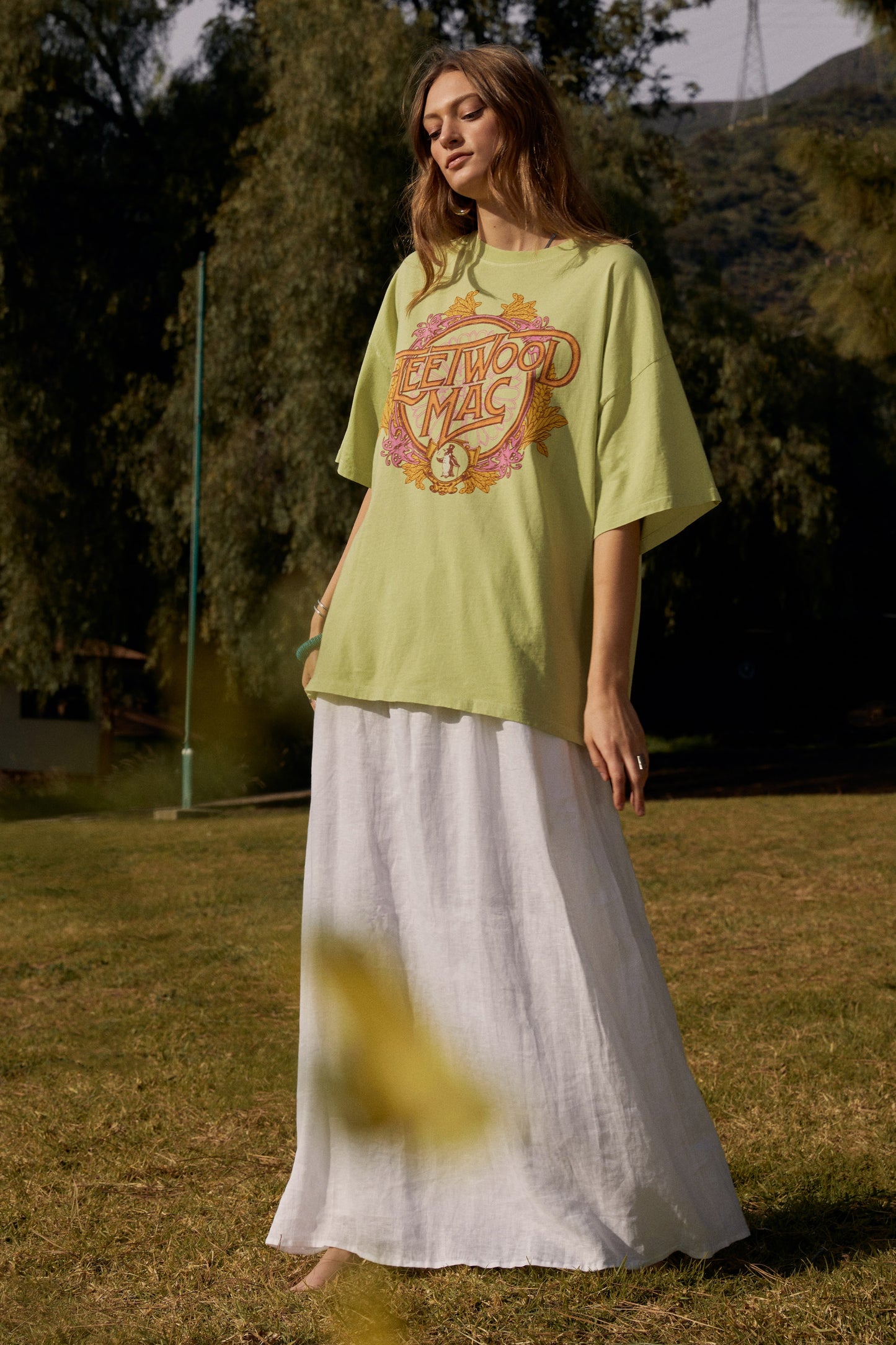 long skirt and tee