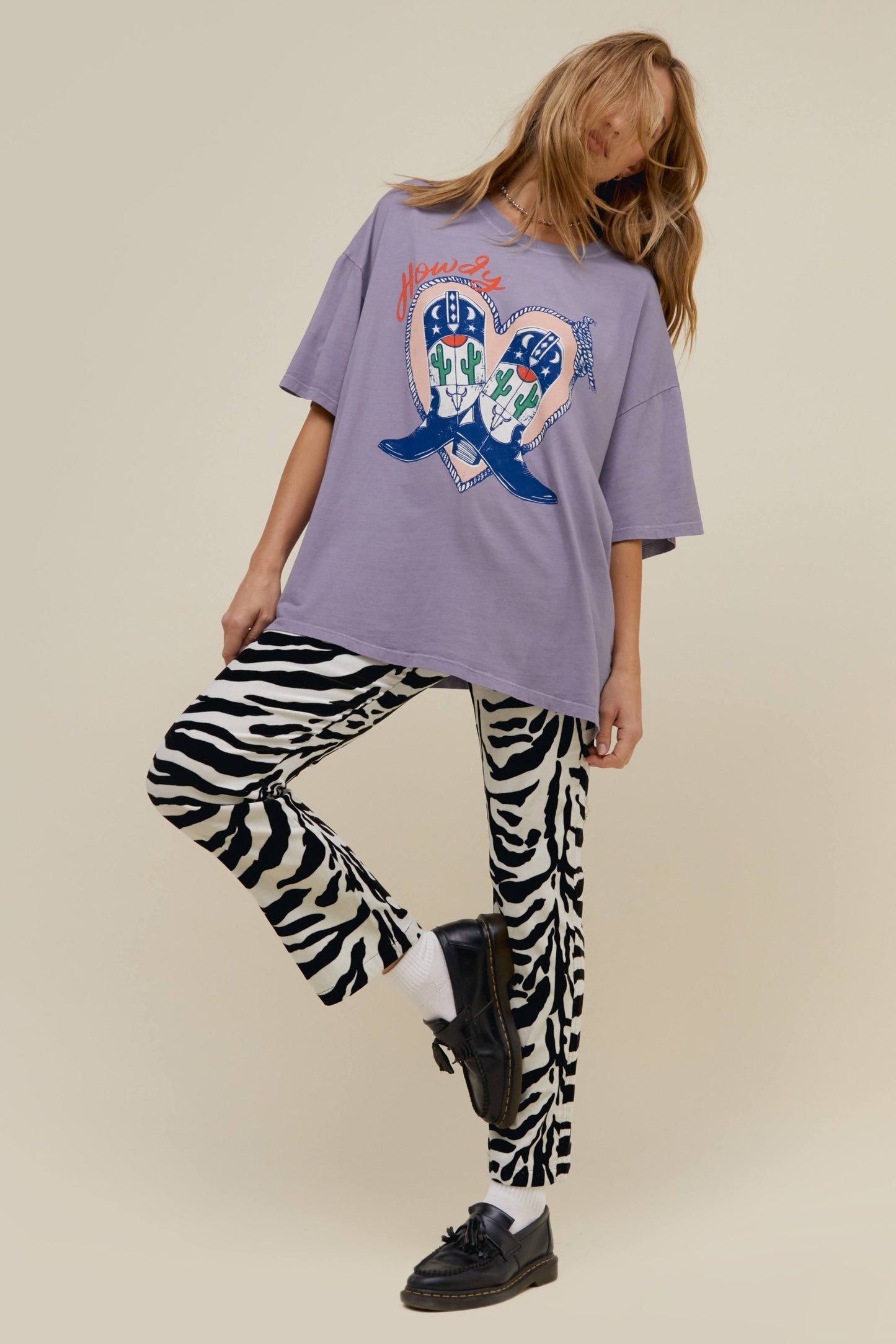 zebra pants with western tee