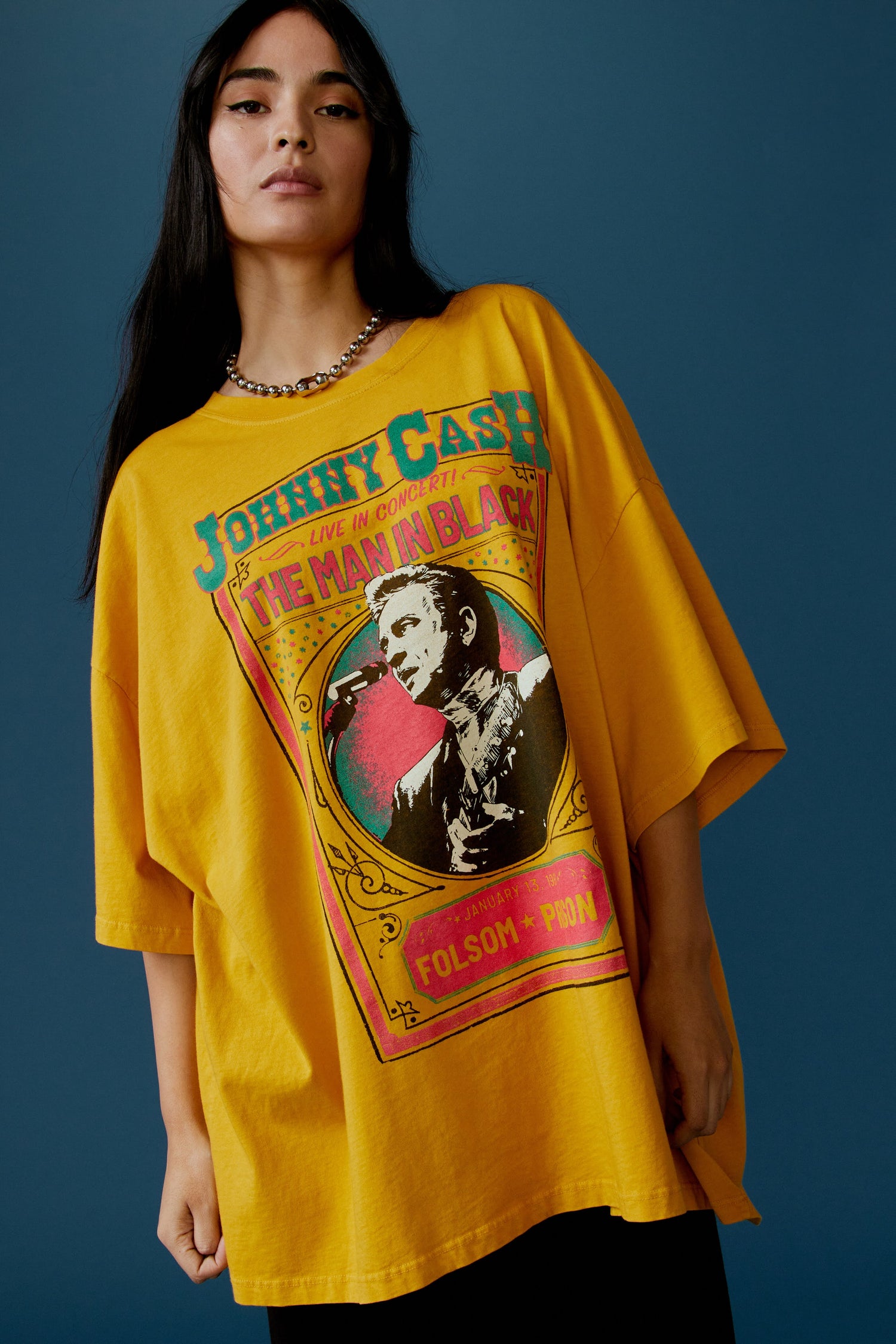 Johnny Cash Live In Concert OS Tee In Golden Daze
