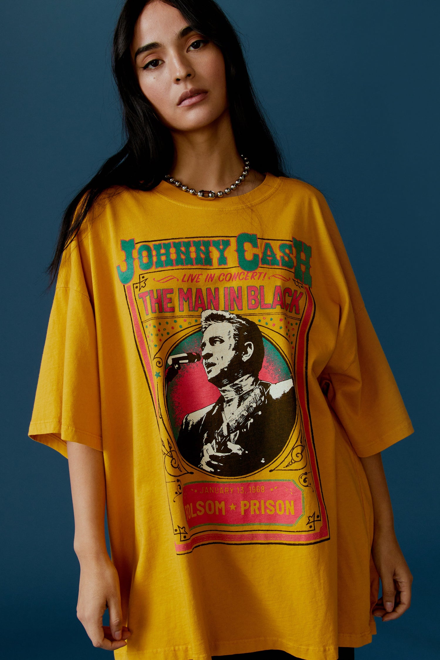 Johnny Cash Live In Concert OS Tee In Golden Daze