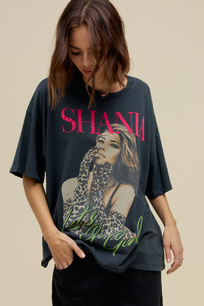 Shania Let's Go Girls OS Tee in Vintage Black