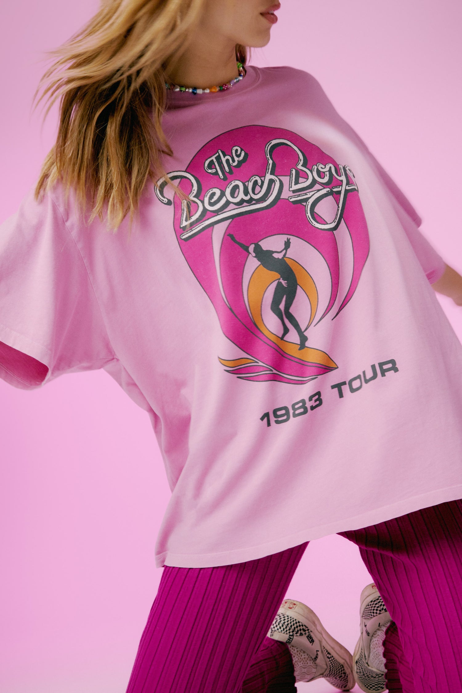 DAYDREAMER THE BEACH BOYS US '80 TOUR OVERSIZED HOODIE IN PERIWINKLE sz S