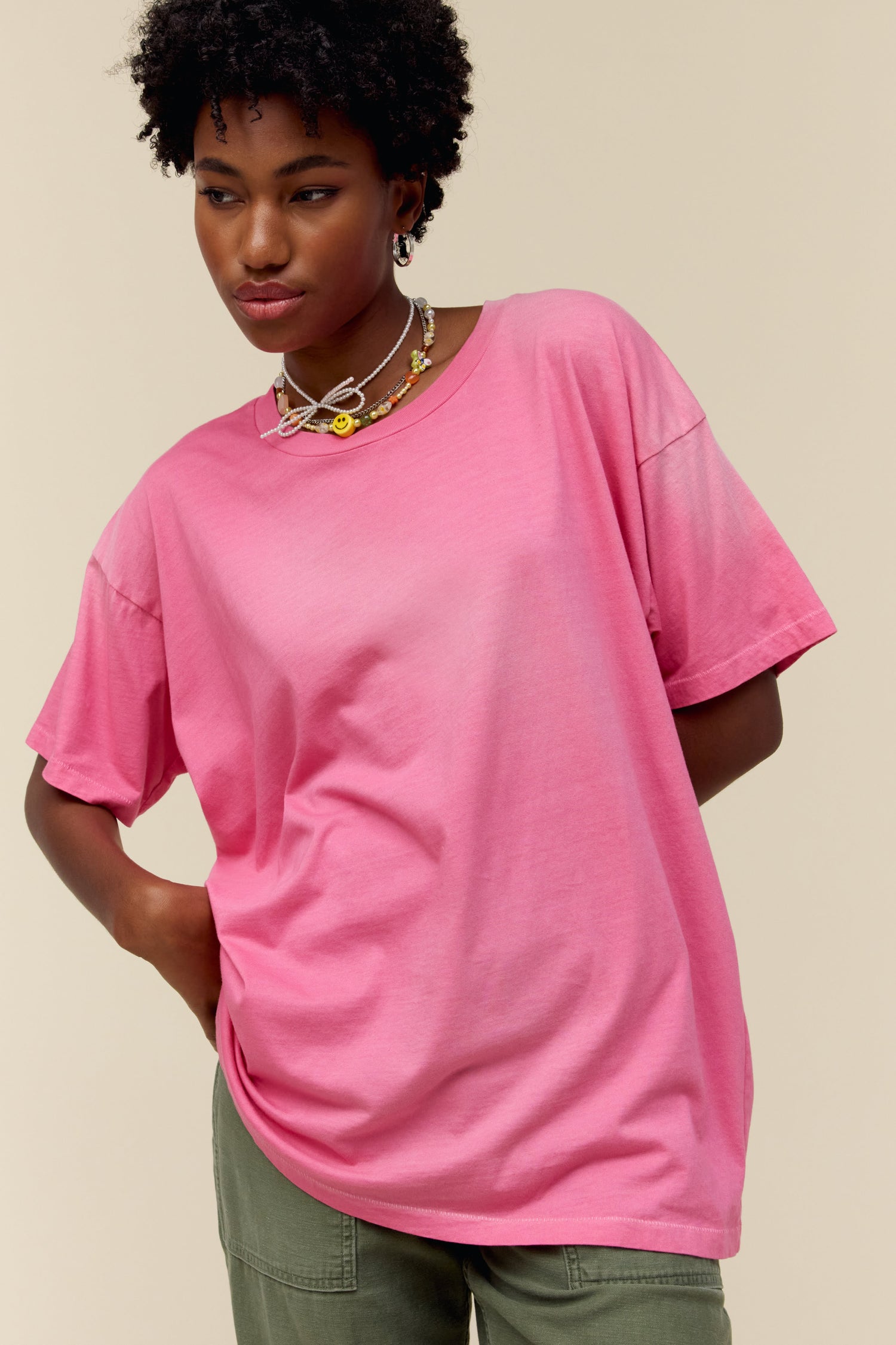 T shirt oversize rouge hot sale