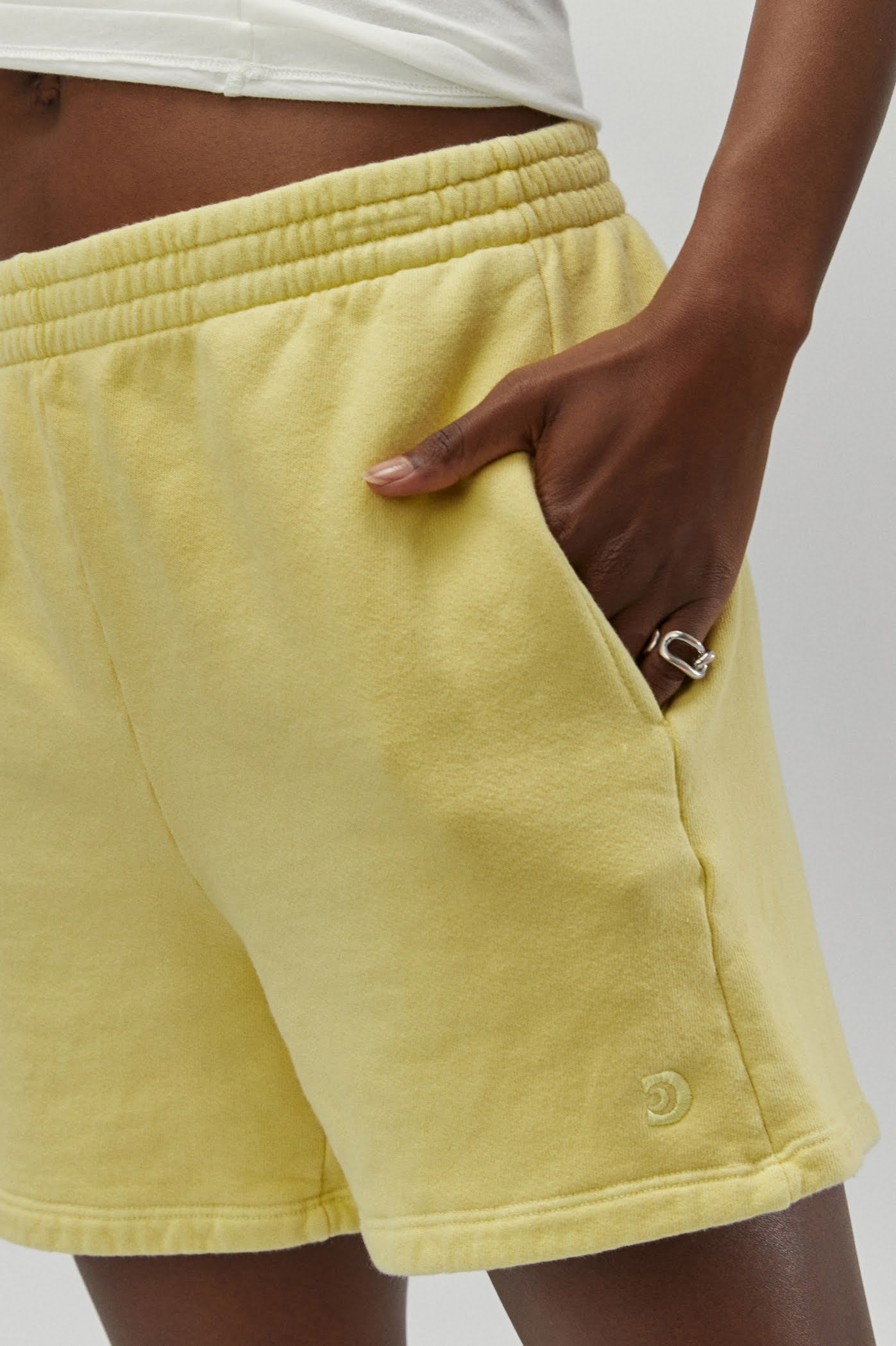 yellow shorts pocket