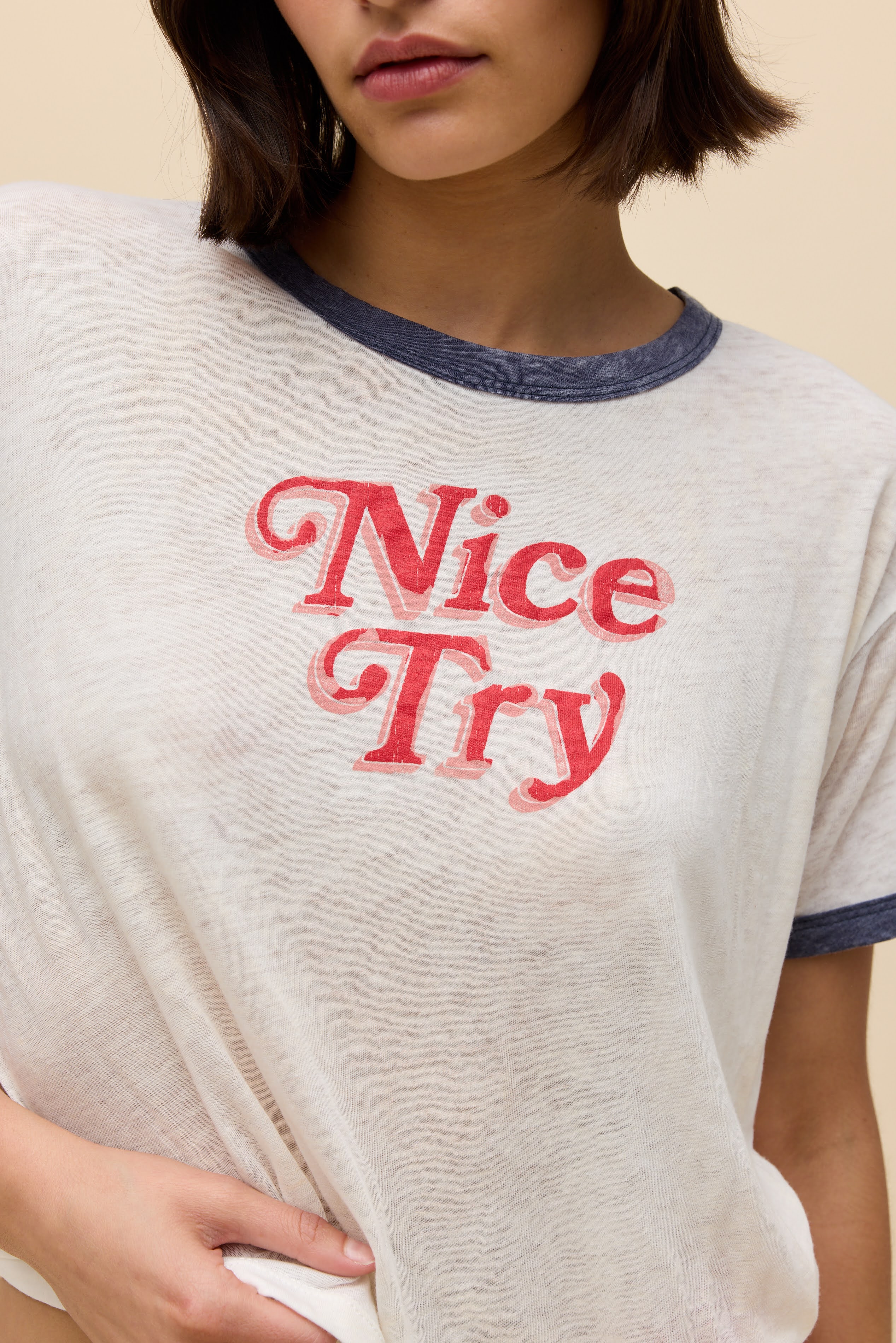 Nice Try Burnout Ringer Tee– Daydreamer