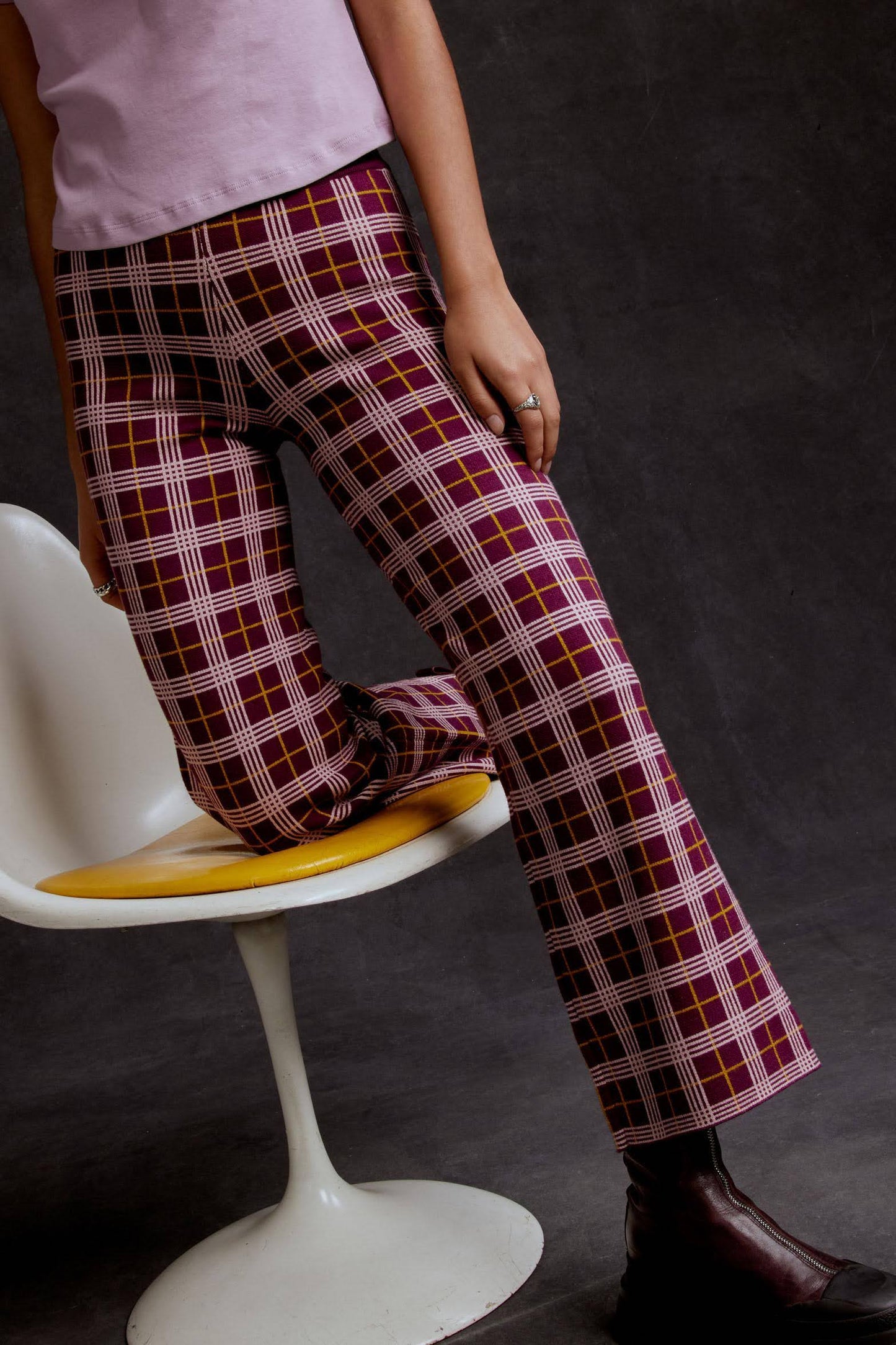 red and yellow plaid print