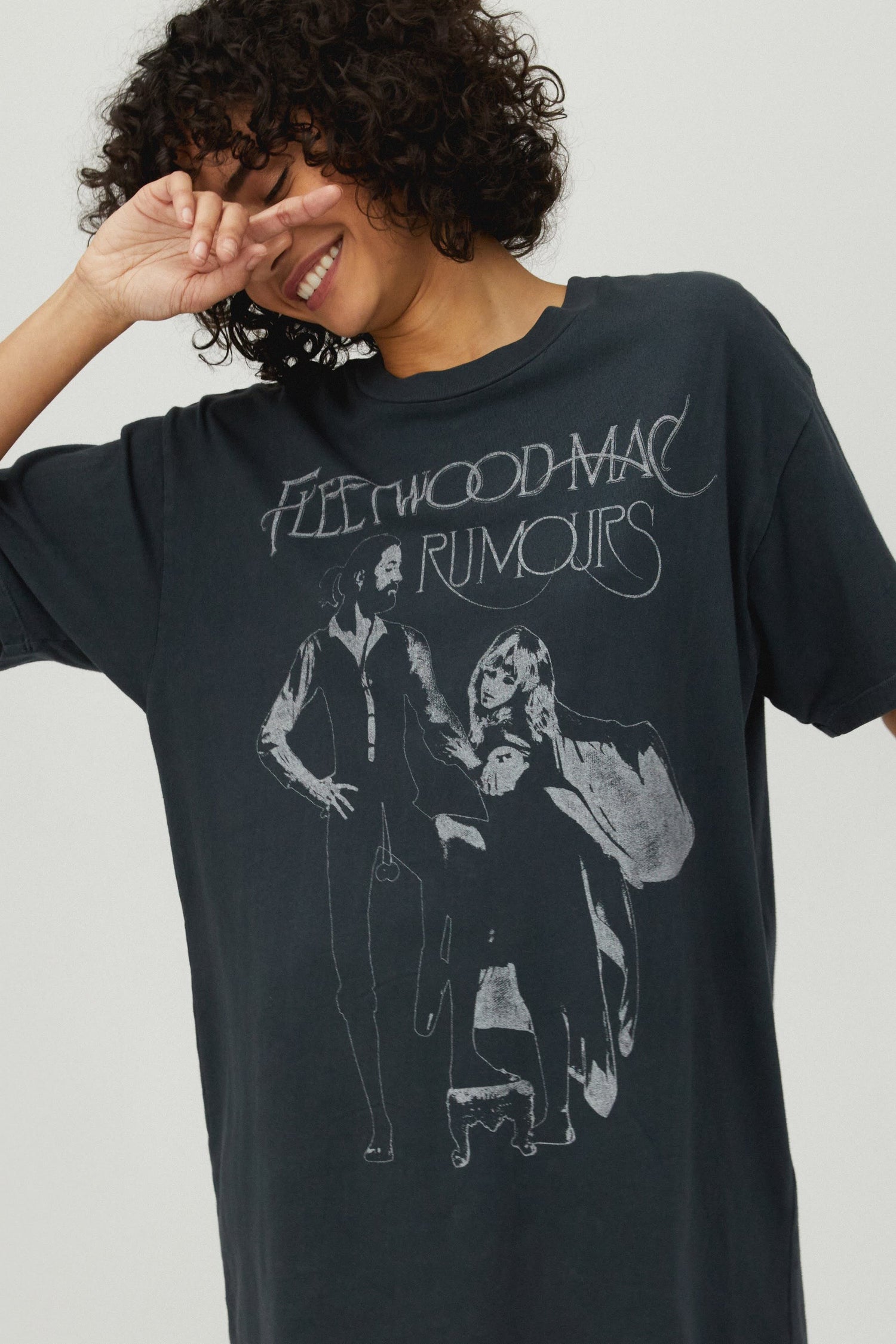 Fleetwood Mac Rumours Tee Dress in Vintage Black
