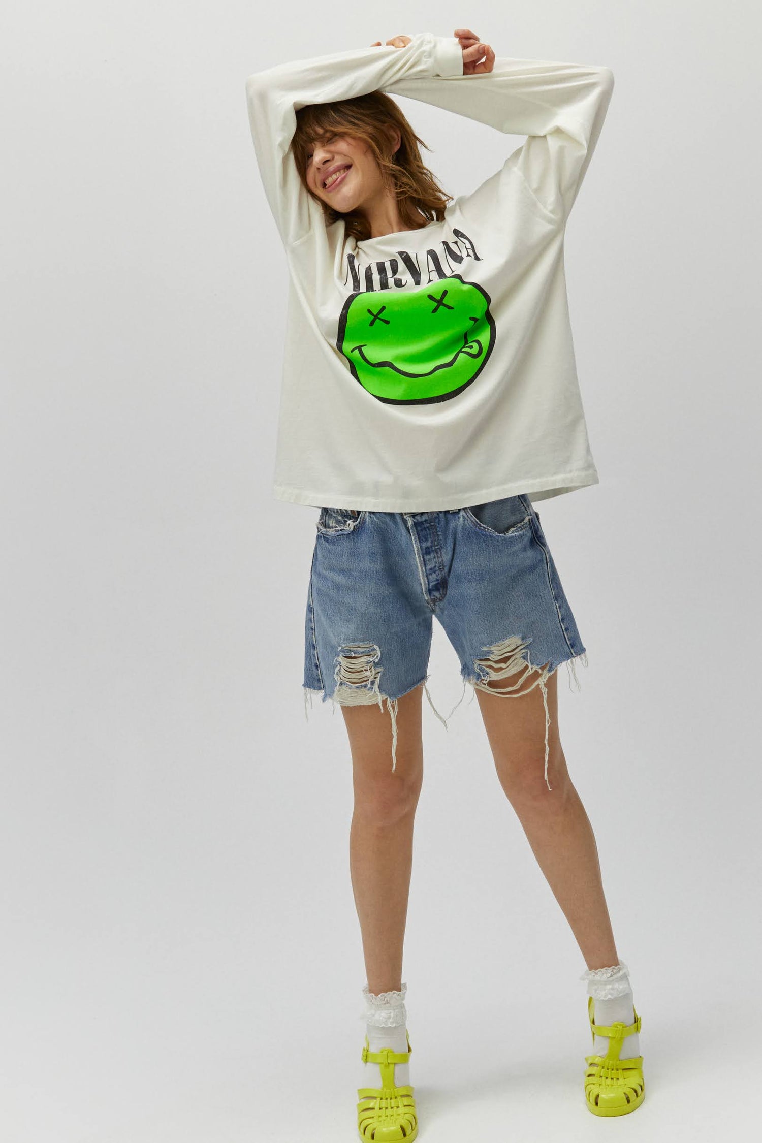 baggy denim shorts