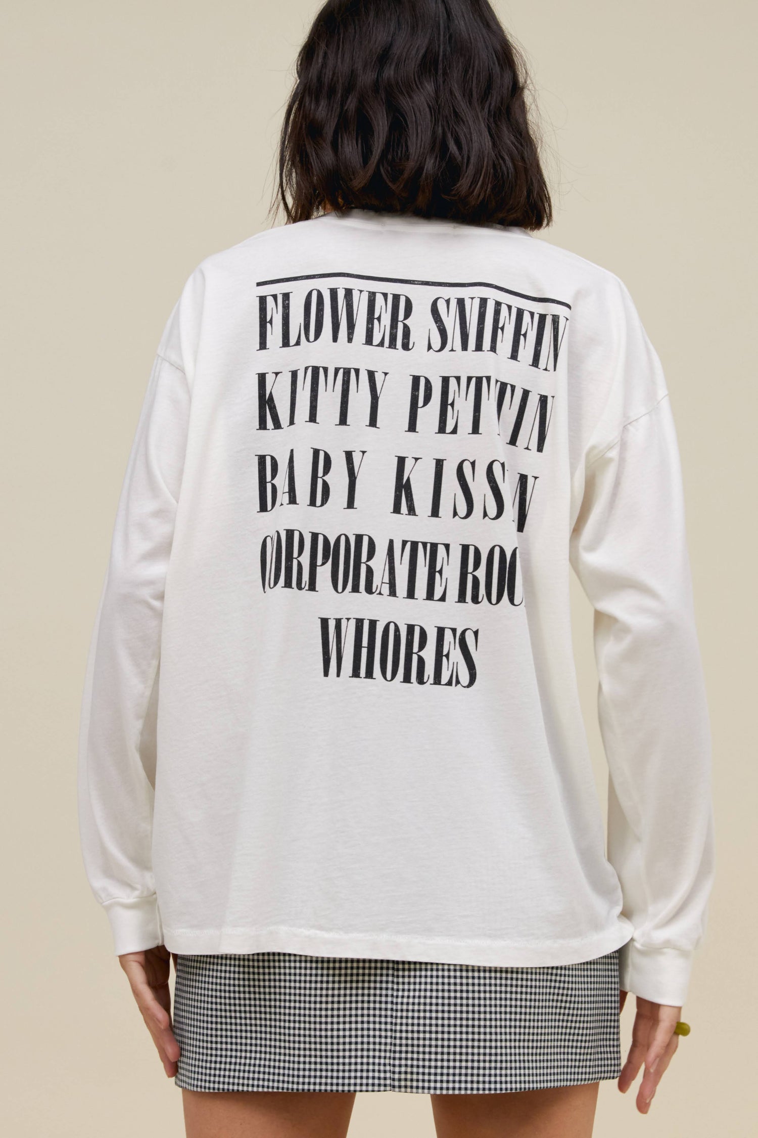 long sleeve white Nirvana tee