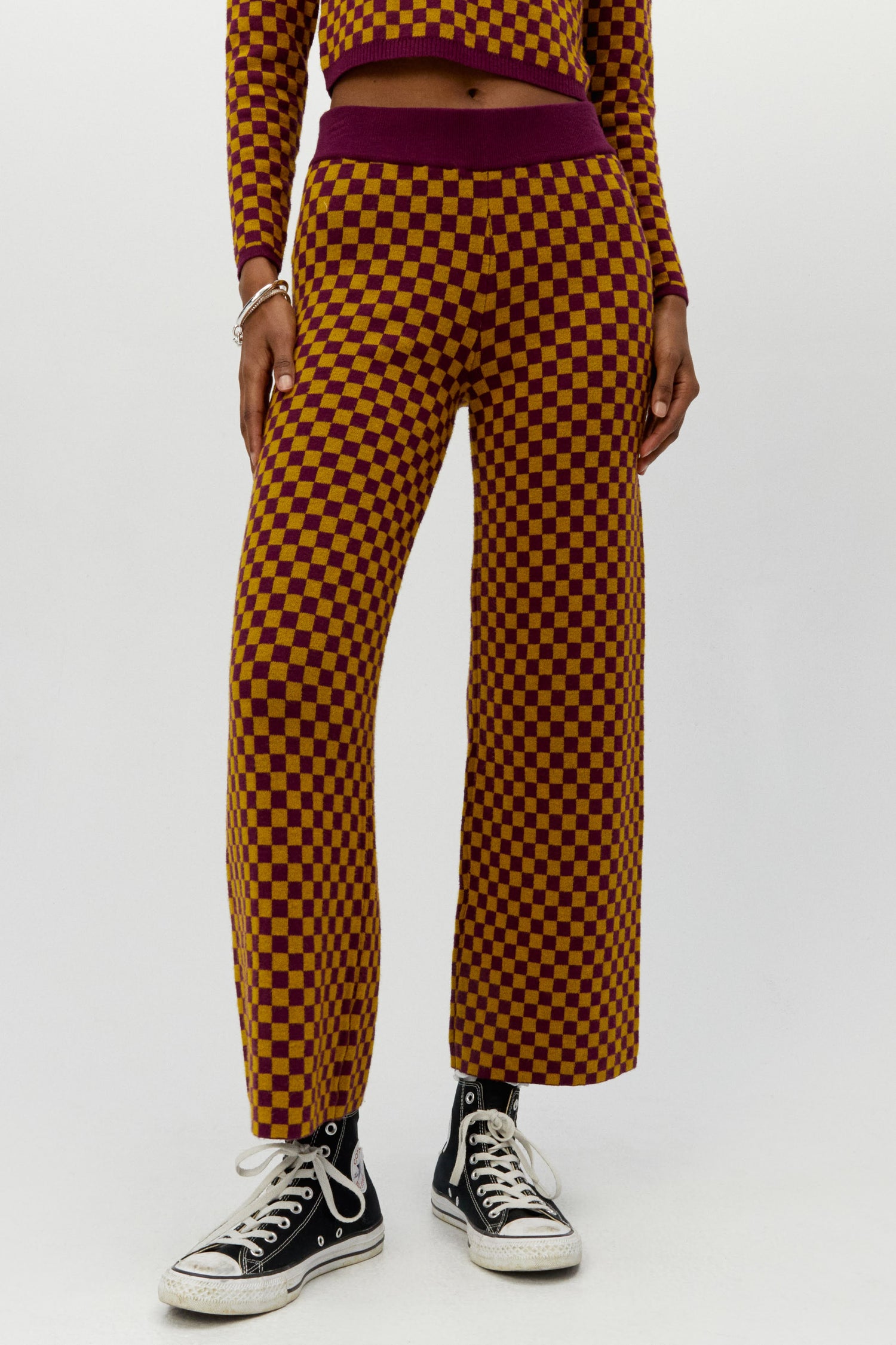 cozy yellow checkered pants