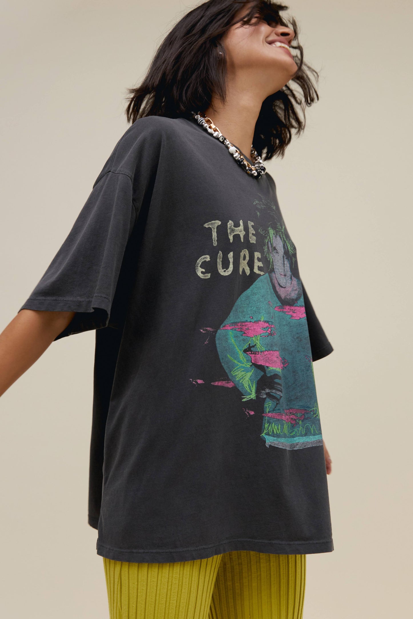 black the cure oversized tour tee