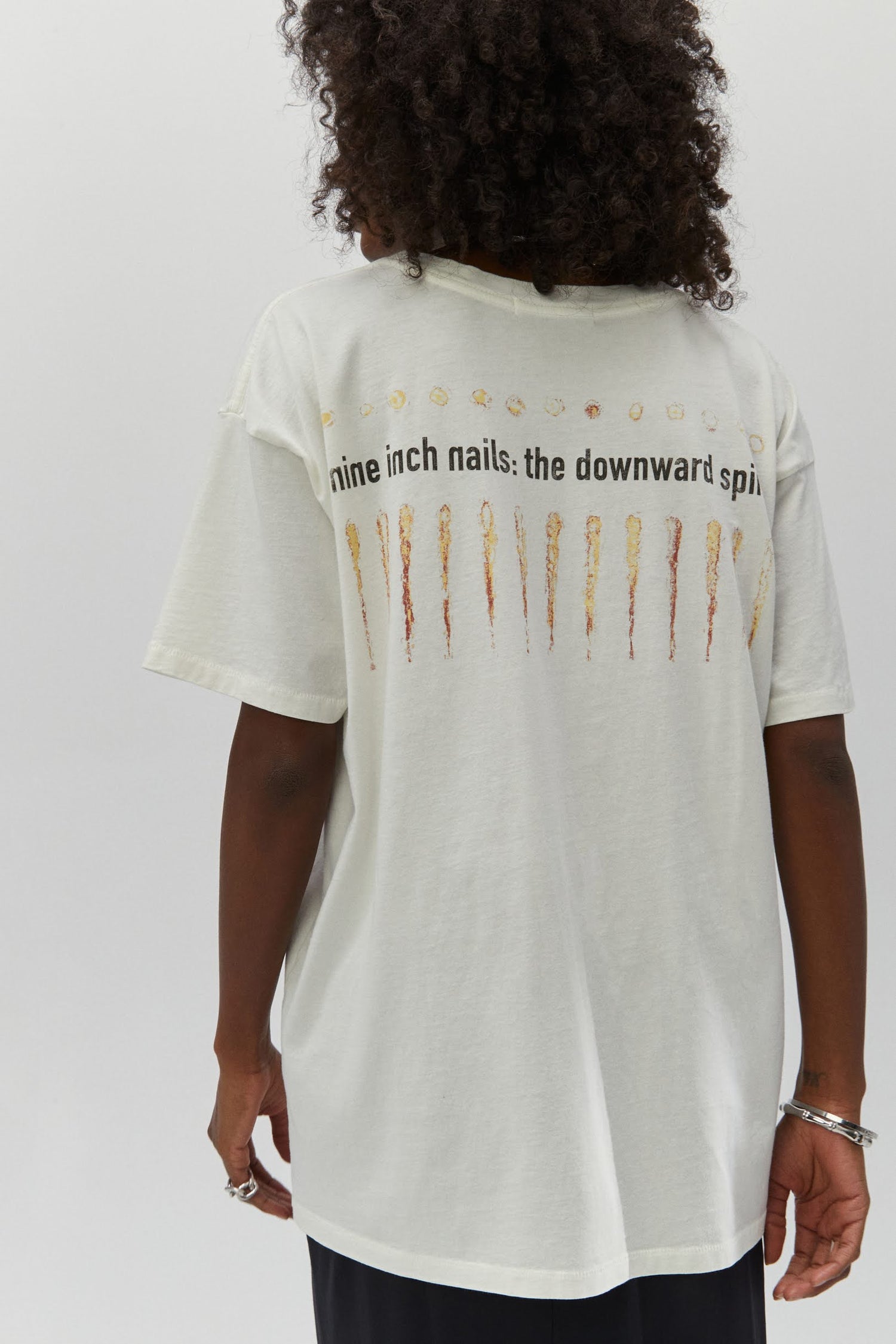 Nine Inch Nails The Downward Spiral Merch Tee in Vintage White