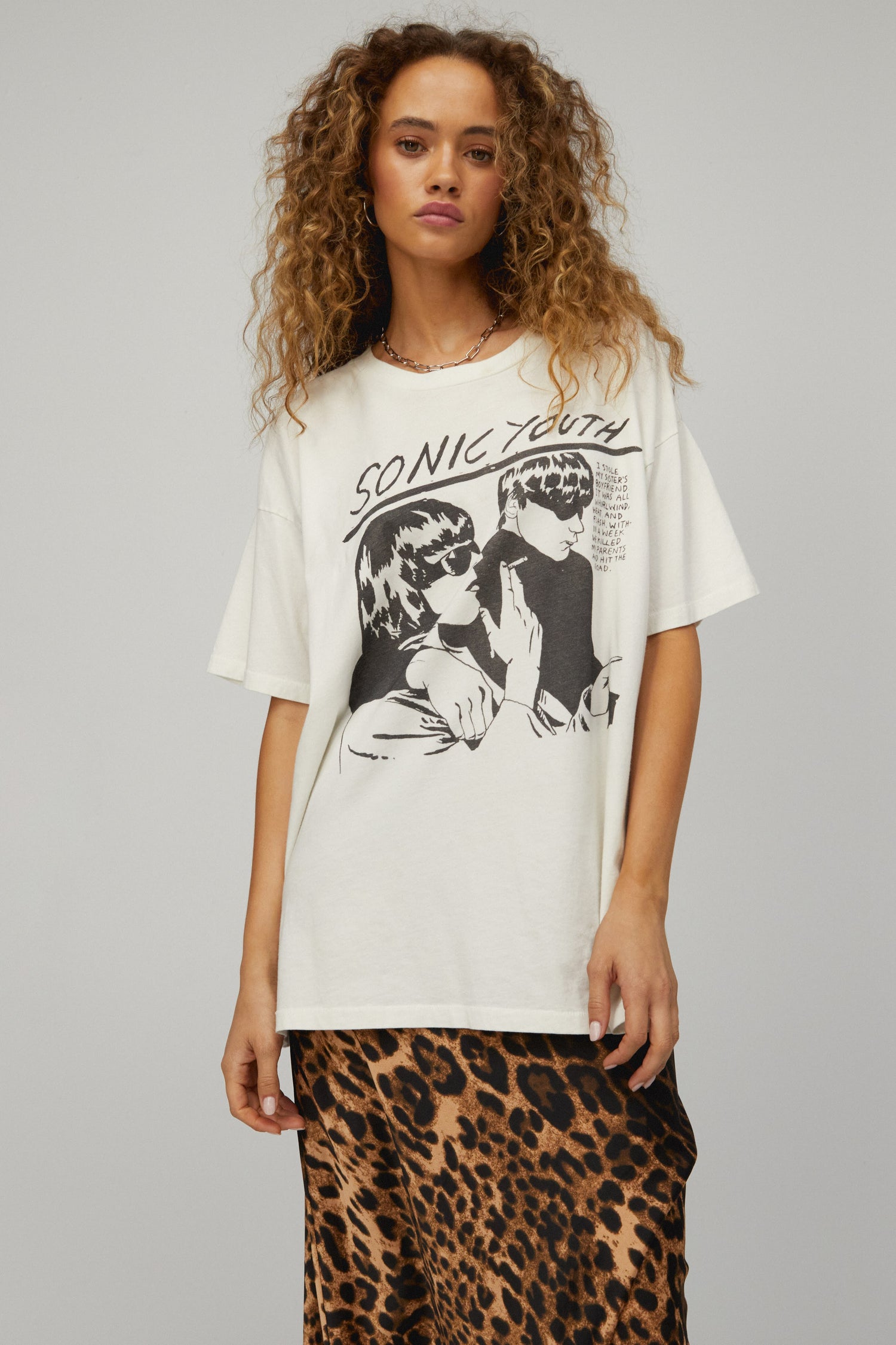 white sonic youth tee