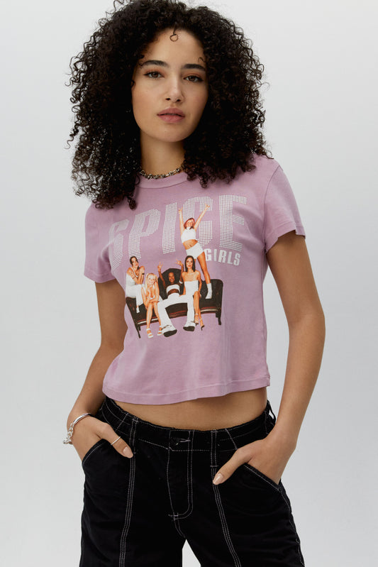 purple cropped tee