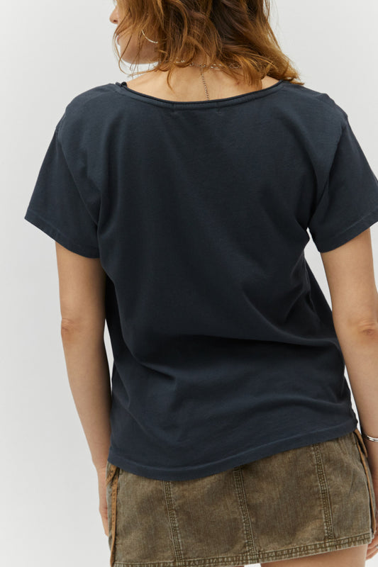 black tee designed with renowned portrait